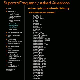 does boost support sprint phones